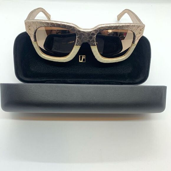 Linda Farrow Rose Gold Snakeskin 52mm Sunglasses - Picture 3 of 12